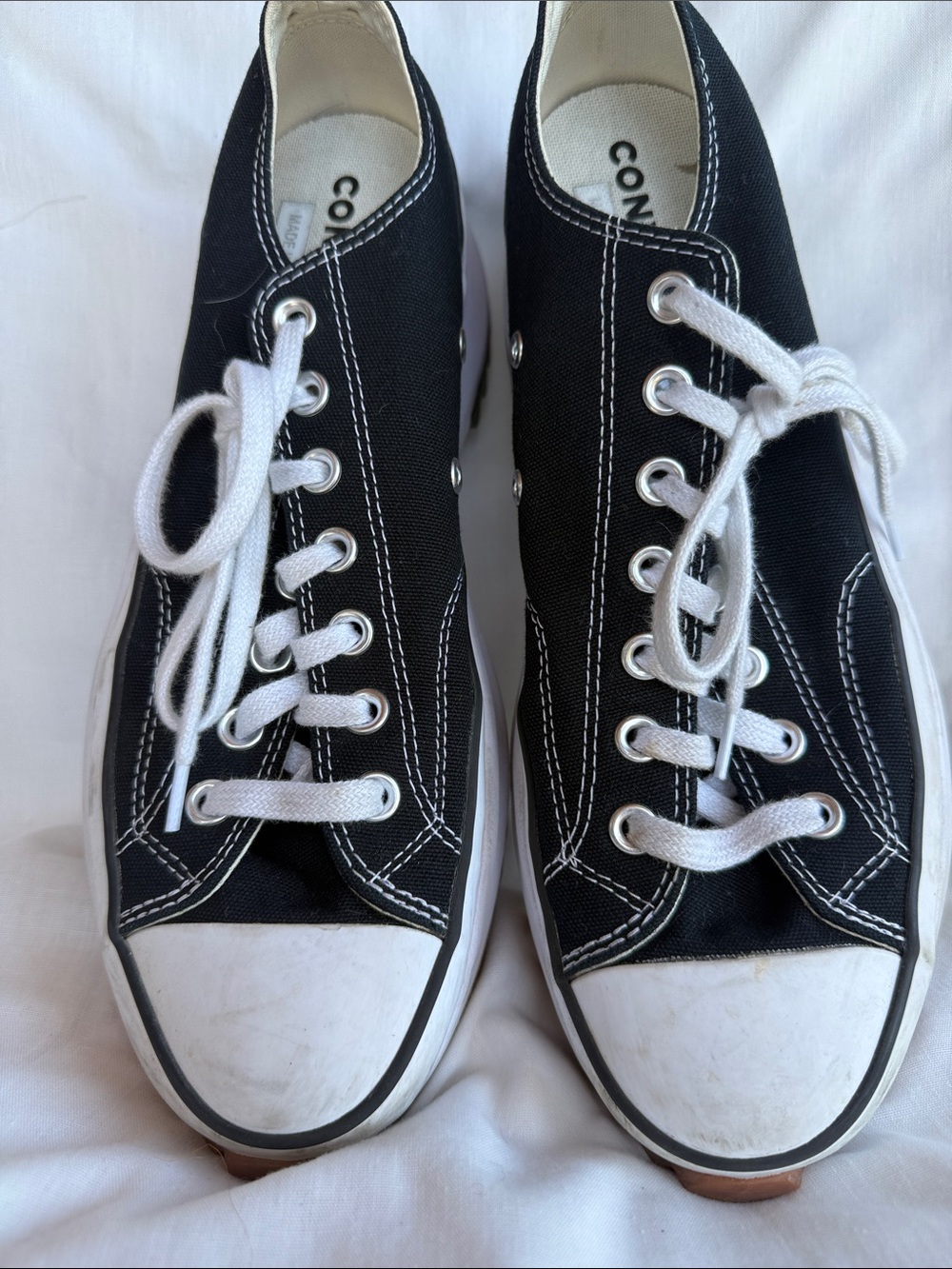 Converse Black Run Star Hike Ox Low-Top Canvas Sneakers with White Accents